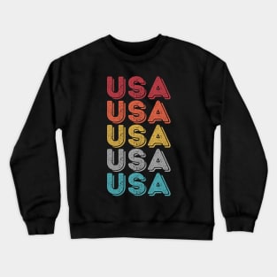USA SPORT ATHLETIC 70S STYLE U.S.A INDEPENDENCE DAY 4TH JULY Crewneck Sweatshirt